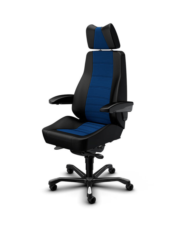 24-Stunden-Stuhl-Controller-Comfort-Line-Leder-Stoff-Schwarz-blau-sitz-besser.de